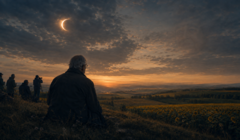 Jean Witt regarde l'éclipse